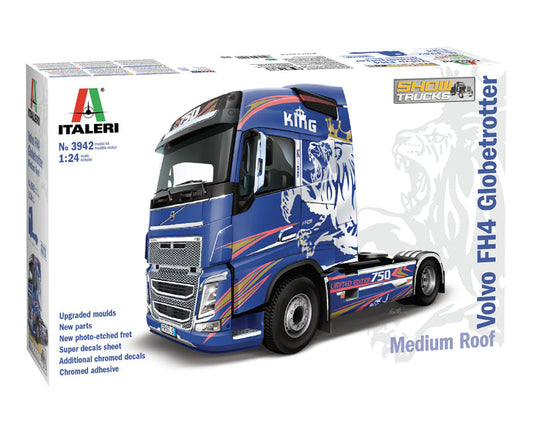 Italeri 1/24 VOLVO FH4 Globetrotter Medium Roof Plastic Model Kit Italeri