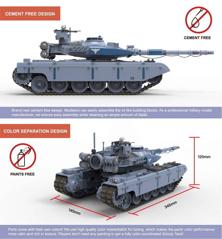 Border Model 1/35 Grizzly Battle Tank Plastic Model Kit Border Model