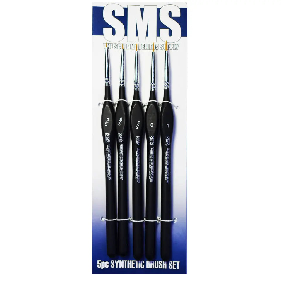 SMS Brush Set (Synthetic) 5 Pcs The Scale Modellers Supply