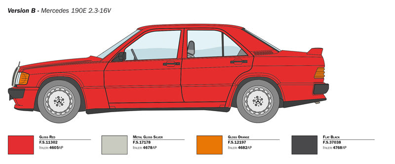 Italeri 1:24 Mercedes-Benz 190E 2.3 16v Plastic Model Kit Italeri