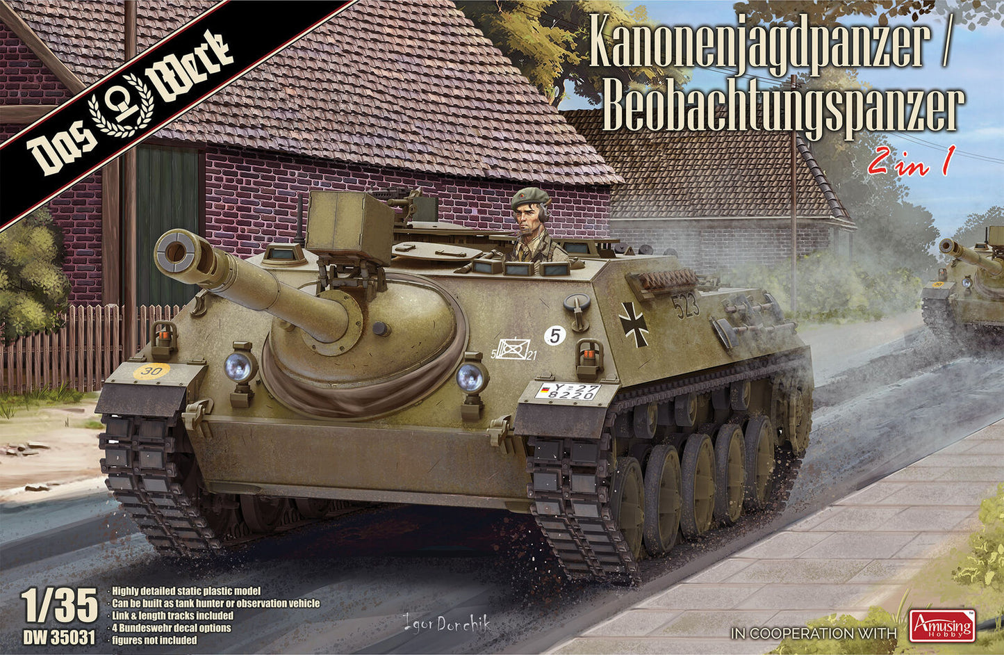 Das Werk 1/35 Kanonenjagdpanzer/Beobachtungspanzer Plastic Model Kit Das Werk