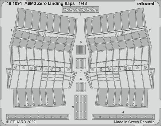Eduard 1/48 A6M3 Zero landing flaps Photo etched set