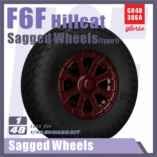 Gloria 1:48 F6F Hellcat Sagged Wheels(Type 1)