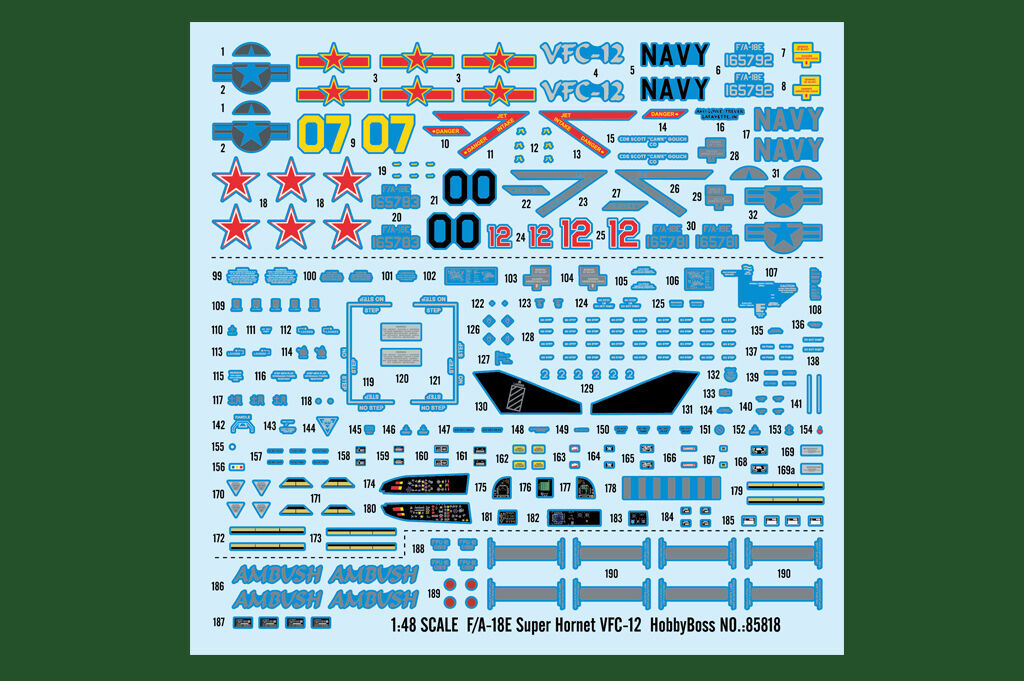 HobbyBoss 1/48 F/A-18E Super Hornet VFC-12 Plastic Model Kit