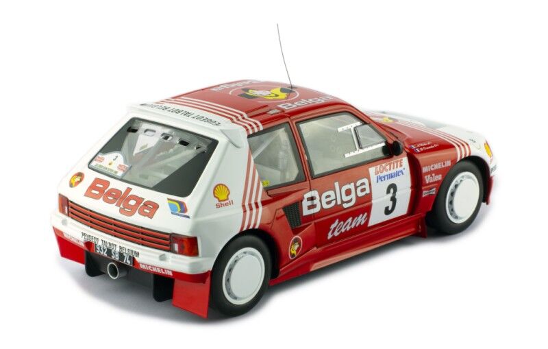 IXO Models 1/18 Peugeot 205 T16 #3 B.Darniche - A.Mahe Rally Ypres 1985 IXO Models