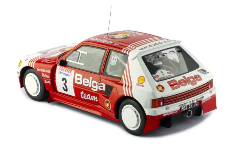 IXO Models 1/18 Peugeot 205 T16 #3 B.Darniche - A.Mahe Rally Ypres 1985 IXO Models
