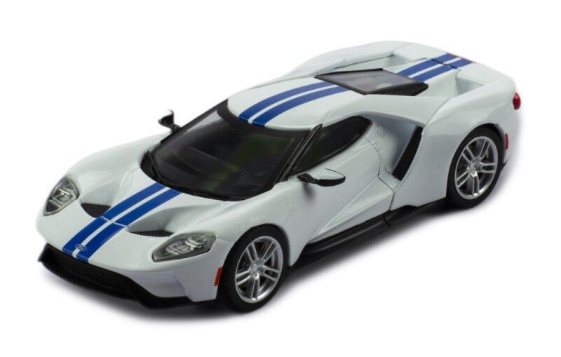 IXO Models 1/43 Ford GT 2017 White With Blue Stripes IXO Models