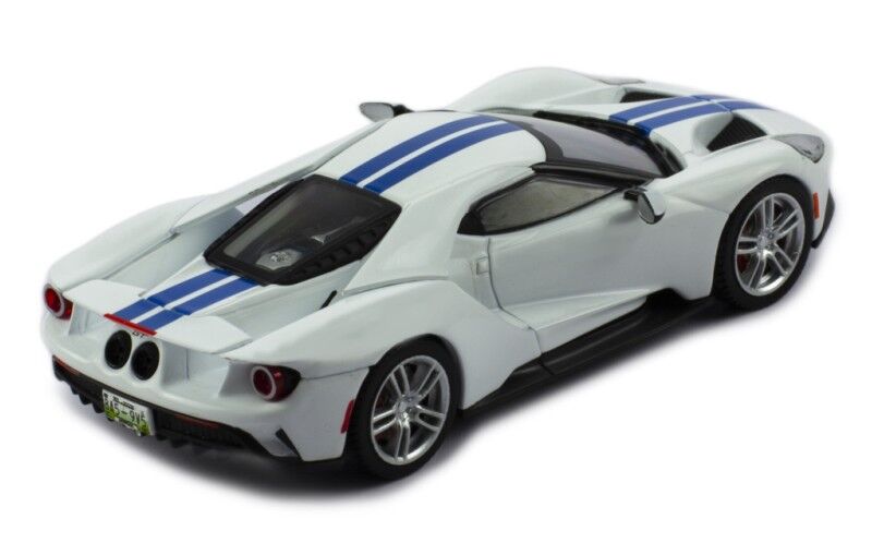 IXO Models 1/43 Ford GT 2017 White With Blue Stripes IXO Models