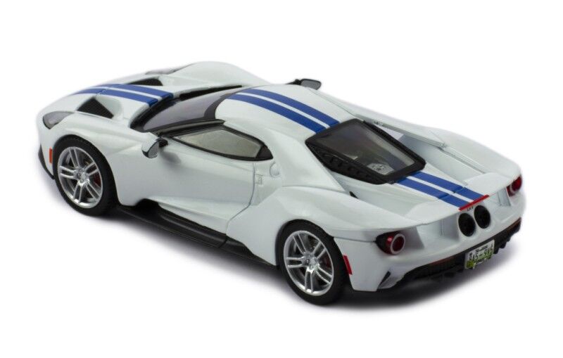 IXO Models 1/43 Ford GT 2017 White With Blue Stripes IXO Models