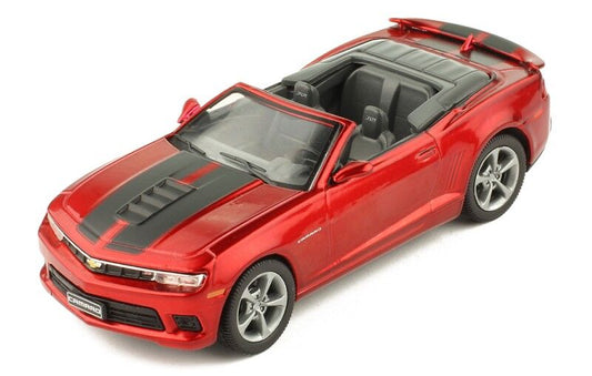 IXO Models 1/43 Chevrolet Camaro 2014 Convertible Metallic Dark Red With Stripes On Bonnet IXO Models