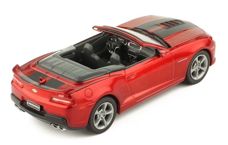 IXO Models 1/43 Chevrolet Camaro 2014 Convertible Metallic Dark Red With Stripes On Bonnet IXO Models