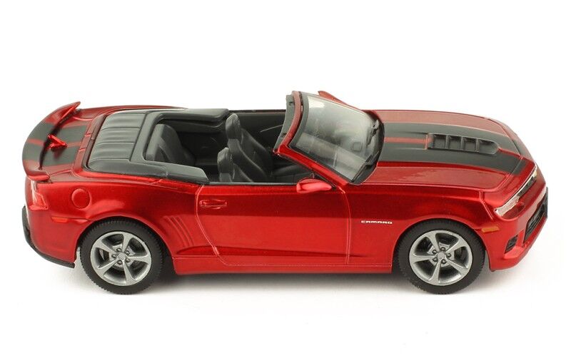 IXO Models 1/43 Chevrolet Camaro 2014 Convertible Metallic Dark Red With Stripes On Bonnet IXO Models