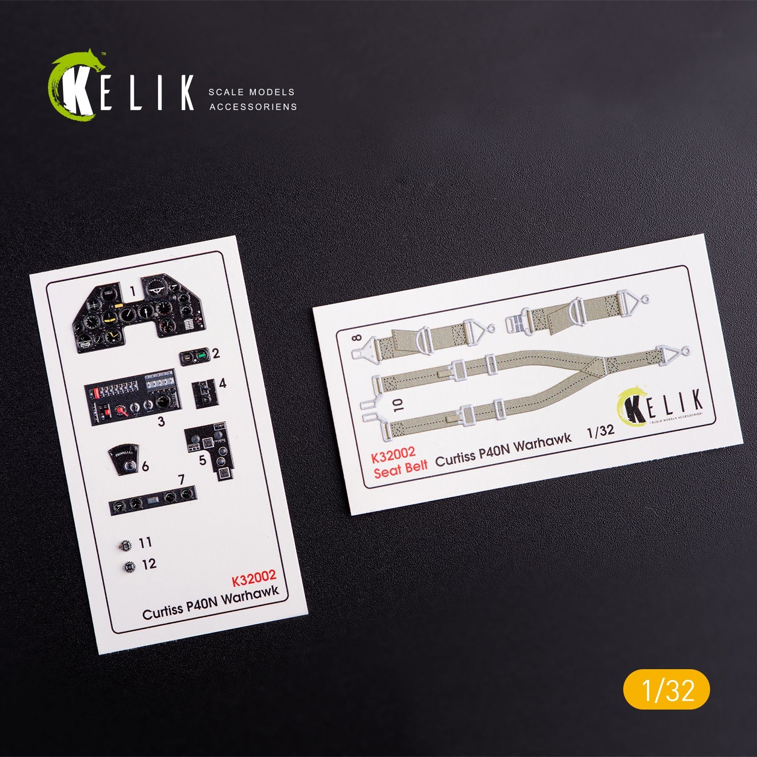 Kelik 1:32 P40-N interior 3D decals for Trumpeter kit Reskit