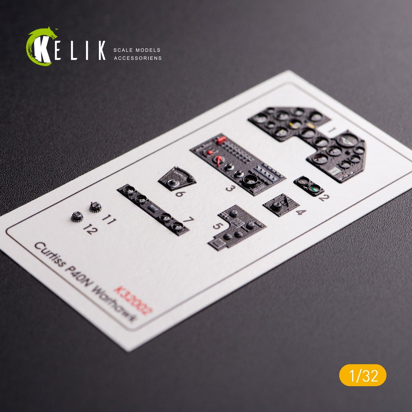 Kelik 1:32 P40-N interior 3D decals for Trumpeter kit Reskit