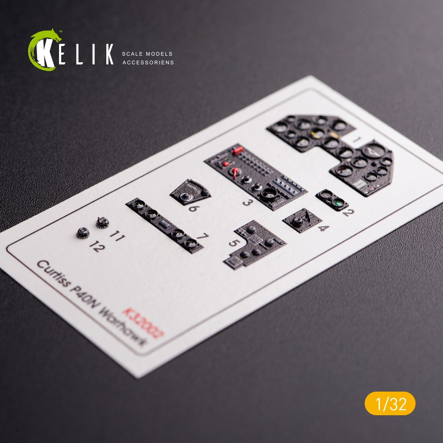 Kelik 1:32 P40-N interior 3D decals for Trumpeter kit Reskit