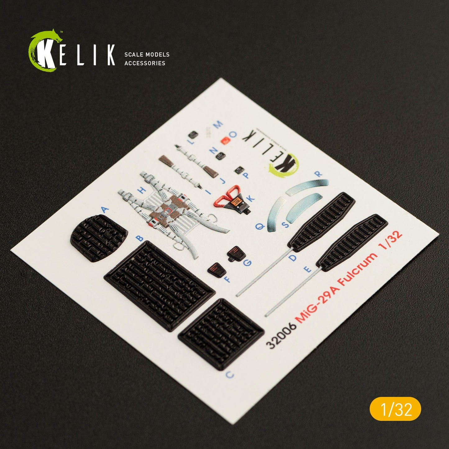 Kelik 1:32 MiG-29A (9-12) "Fulcrum" interior 3D decals for Trumpeter kit Reskit