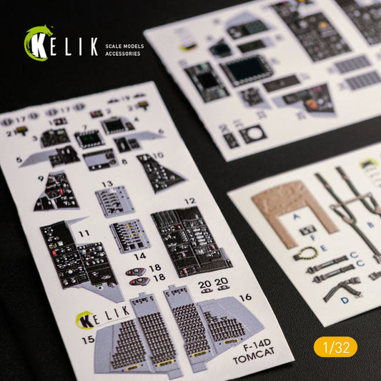 Kelik 1:32 F-14D Super Tomcat - Interior 3D Decal for Trumpeter kit Reskit