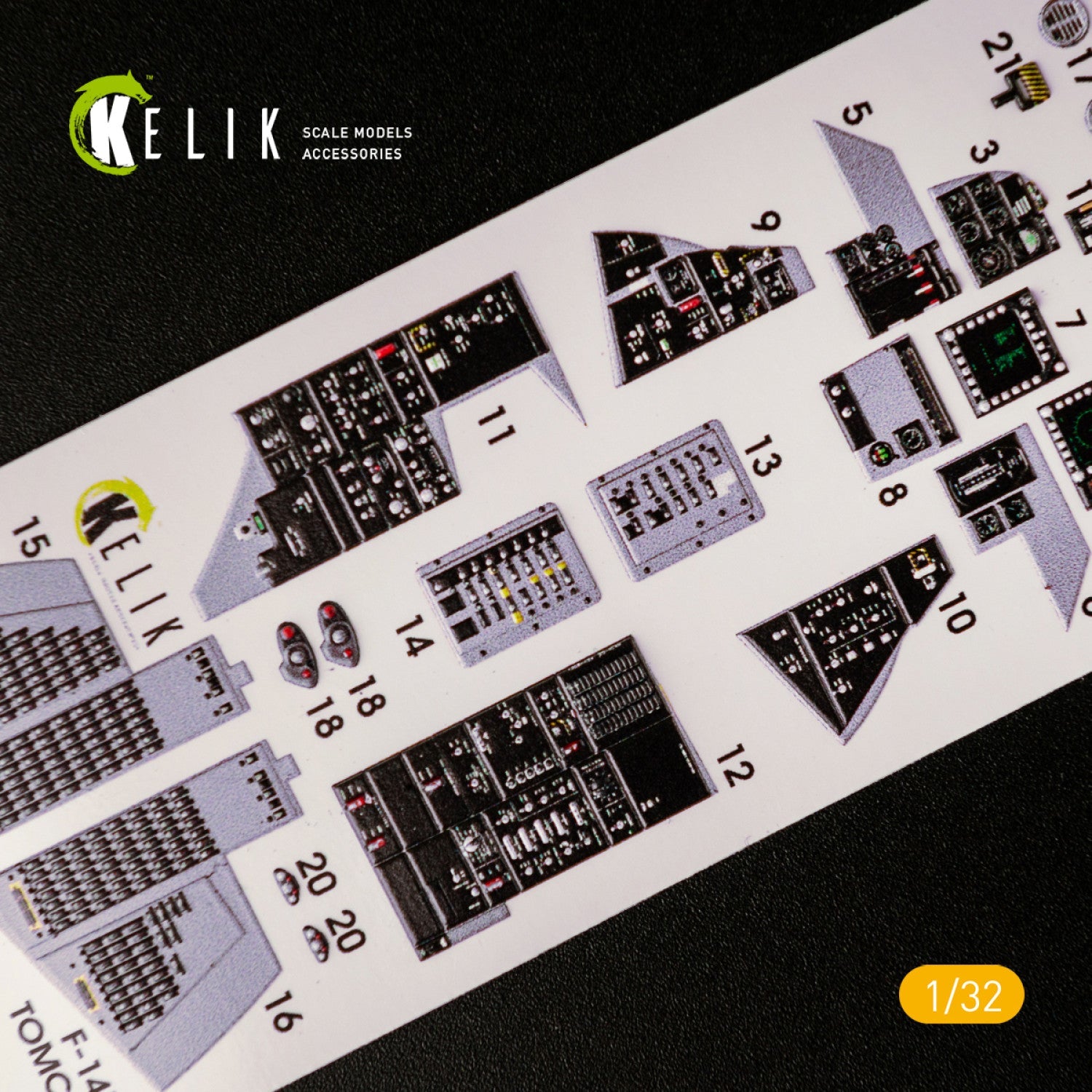 Kelik 1:32 F-14D Super Tomcat - Interior 3D Decal for Trumpeter kit Reskit