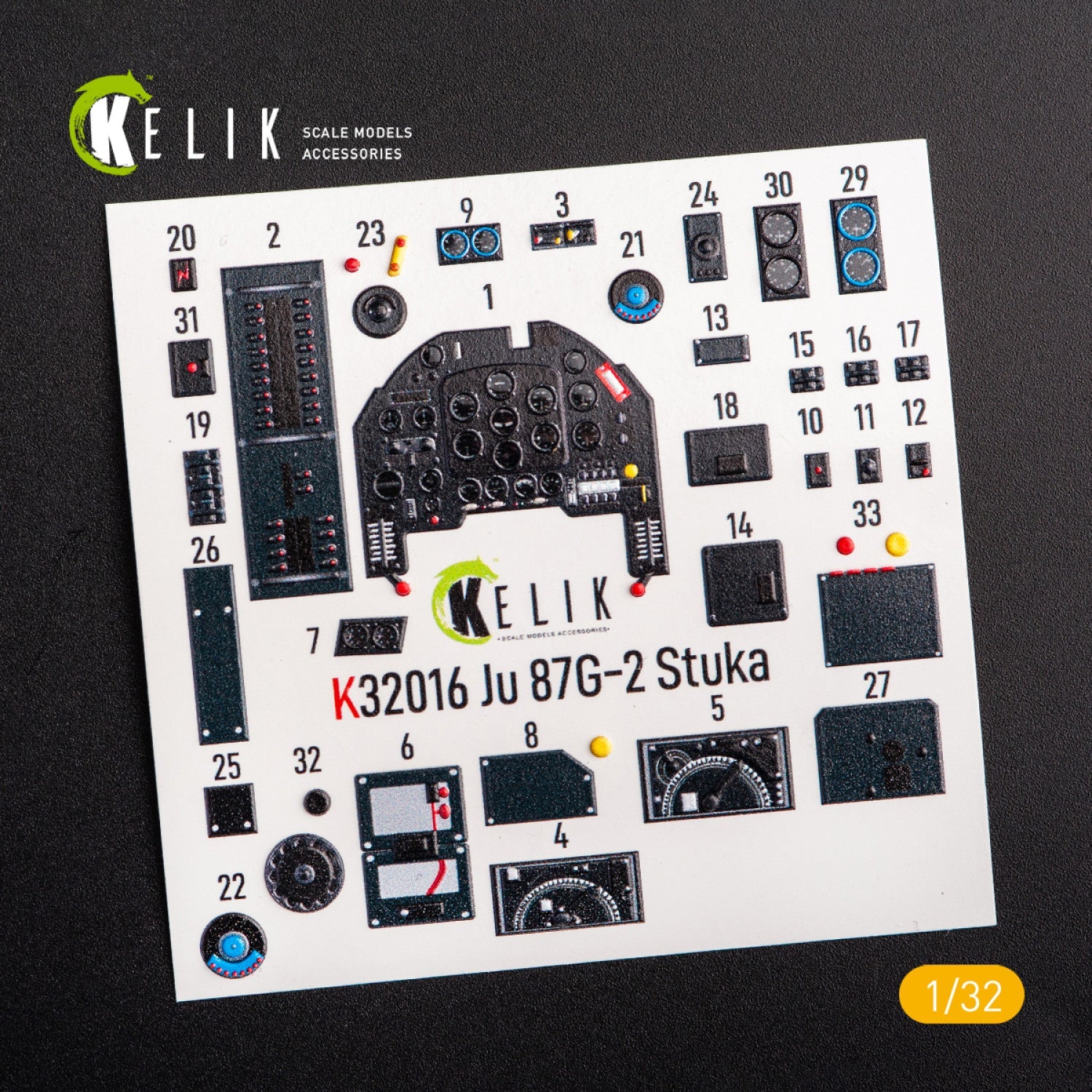 Kelik 1:32 Junkers Ju 87 D/G Stuka - Interior 3D Decal for Trumpeter kit Reskit