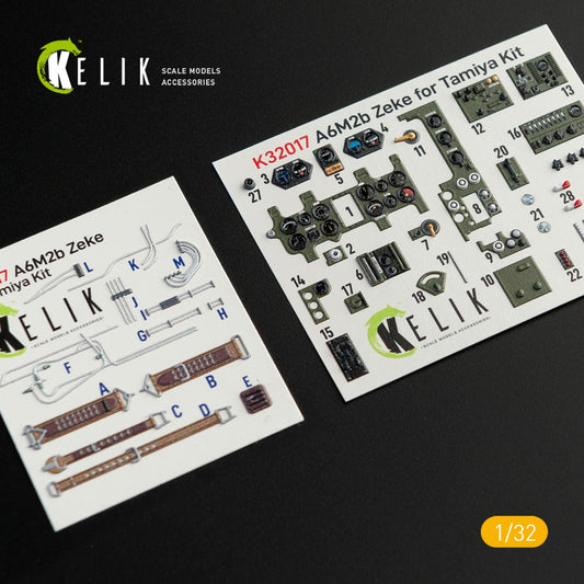 Kelik 1:32 A6M2B Zeke - Interior 3D Decal for Tamiya kit Reskit