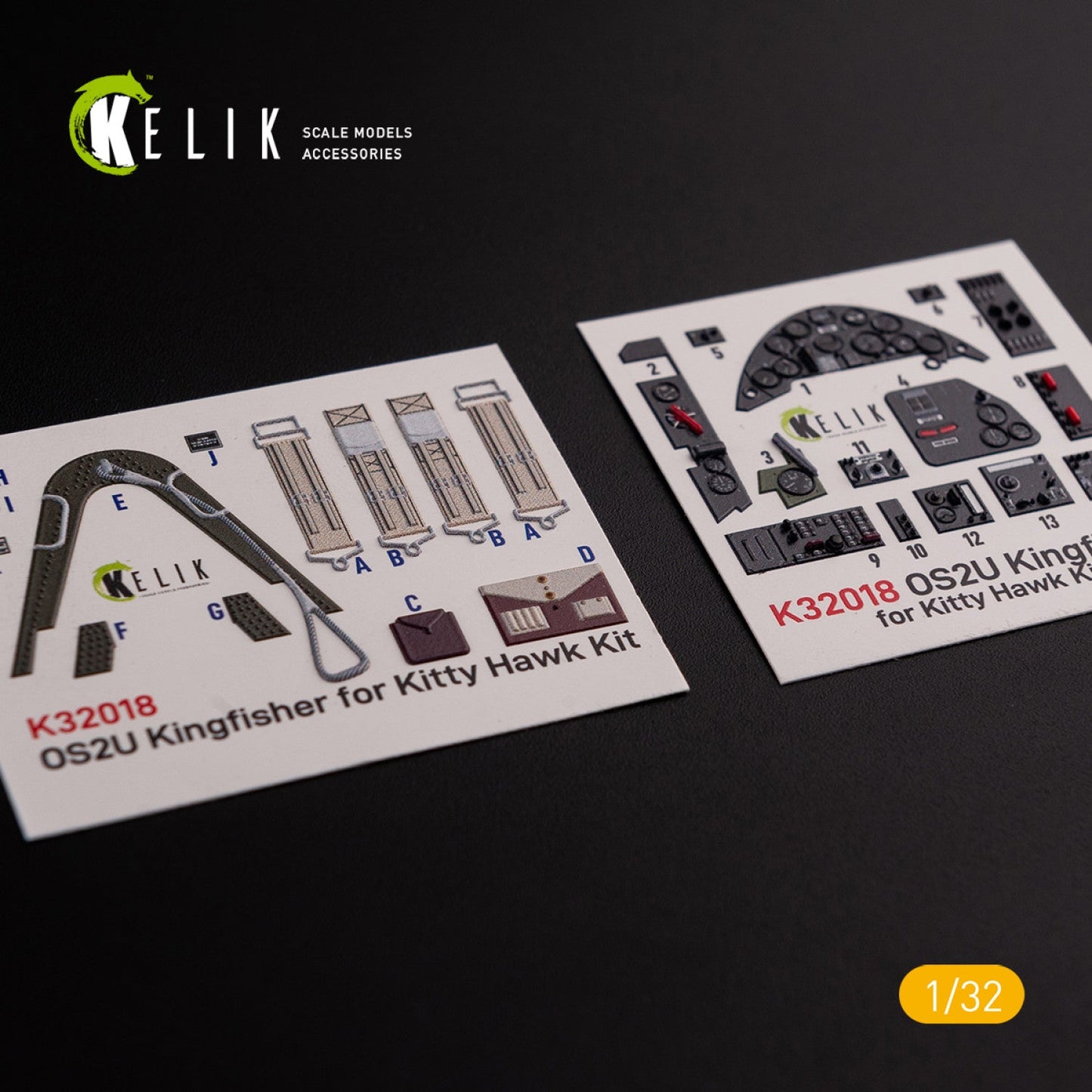 Kelik 1:32 OS2U Kingfisher - Interior 3D Decal for Kitty Hawk/Zimi models kit Reskit