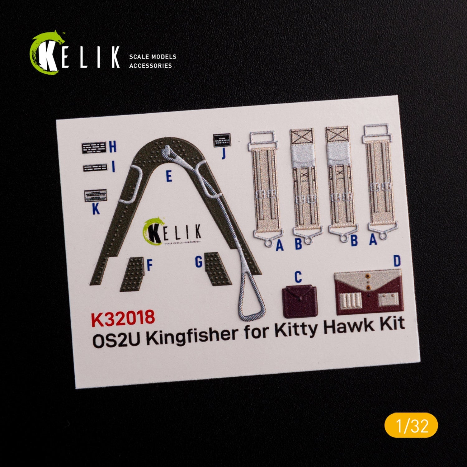 Kelik 1:32 OS2U Kingfisher - Interior 3D Decal for Kitty Hawk/Zimi models kit Reskit