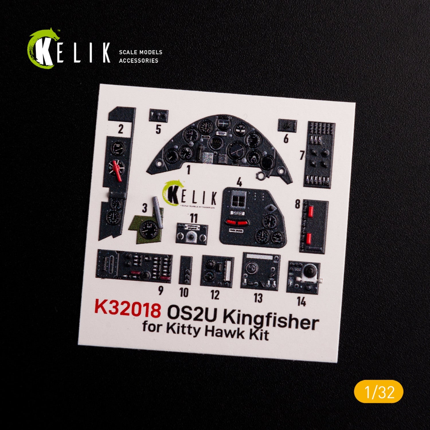 Kelik 1:32 OS2U Kingfisher - Interior 3D Decal for Kitty Hawk/Zimi models kit Reskit