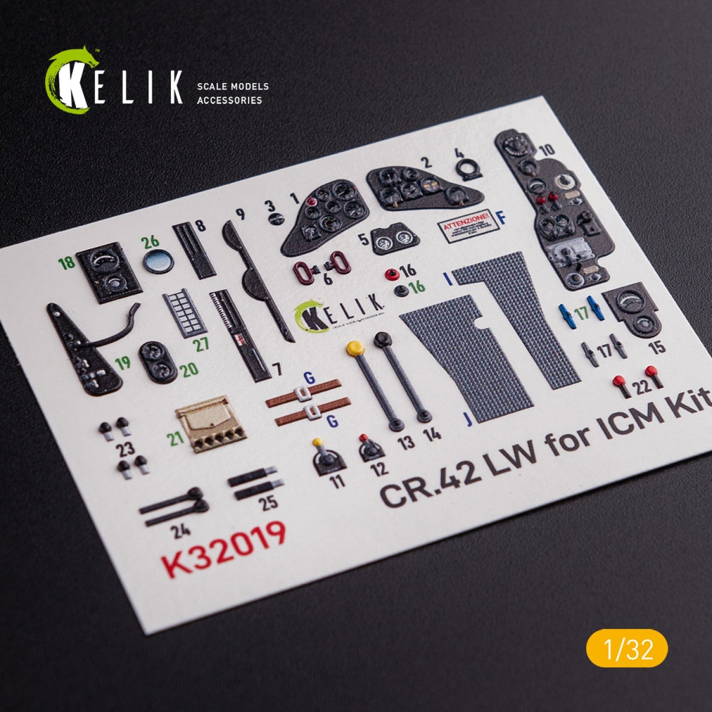 Kelik 1:32 CR.42 LW - Interior 3D Decal for ICM kit Reskit