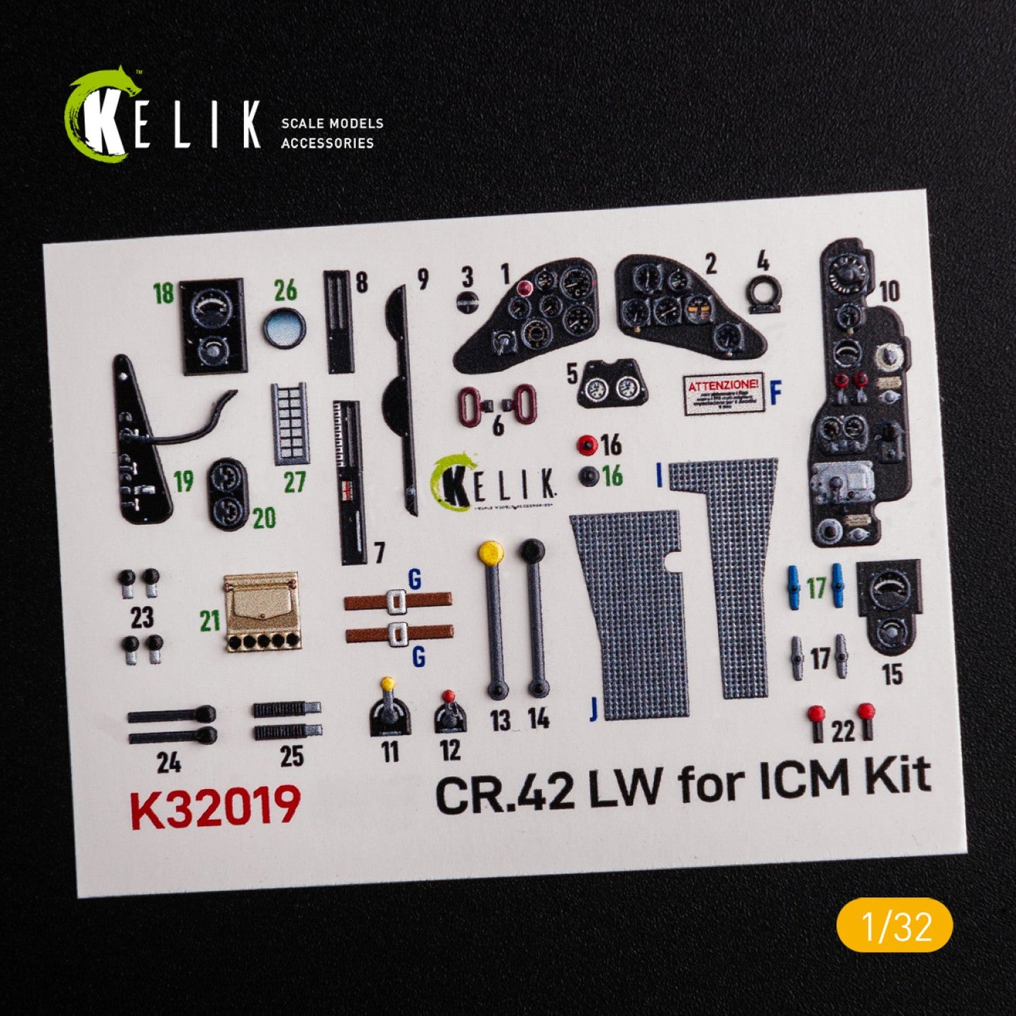 Kelik 1:32 CR.42 LW - Interior 3D Decal for ICM kit Reskit