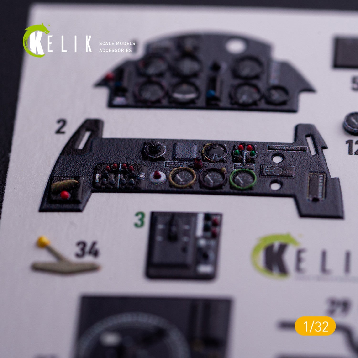 Kelik 1:32 BF-109 E - Interior 3D Decal with 3D printed parts for Trumpeter kit Reskit