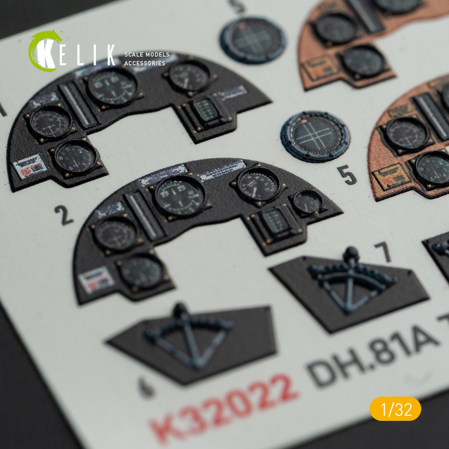 Kelik 1:32 DH.81A Tiger Moth - Interior 3D Decal with 3D printed parts for ICM kit Reskit