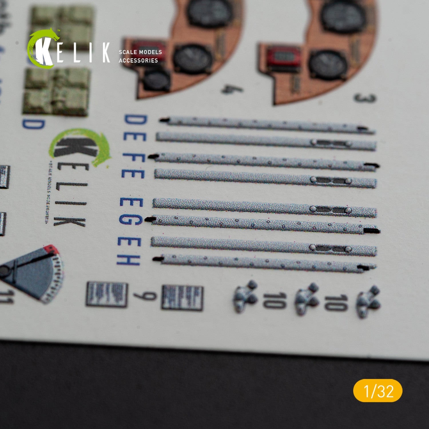 Kelik 1:32 DH.81A Tiger Moth - Interior 3D Decal with 3D printed parts for ICM kit Reskit
