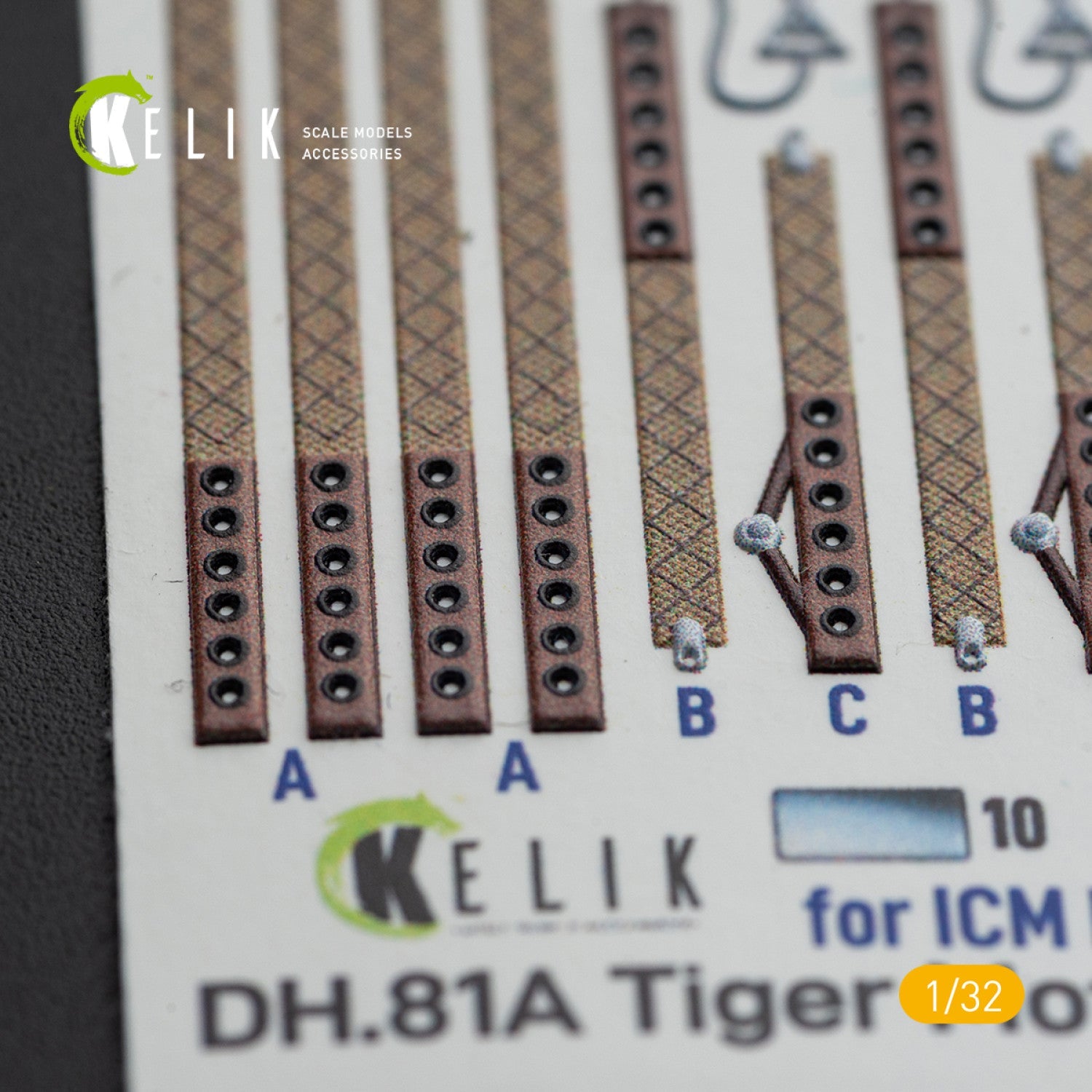 Kelik 1:32 DH.81A Tiger Moth - Interior 3D Decal with 3D printed parts for ICM kit Reskit