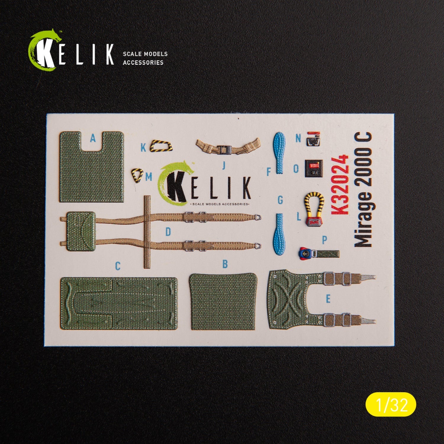 Kelik 1:32 Mirage 2000C - interior 3D decals for Kitty Hawk/Zimi models kit Reskit