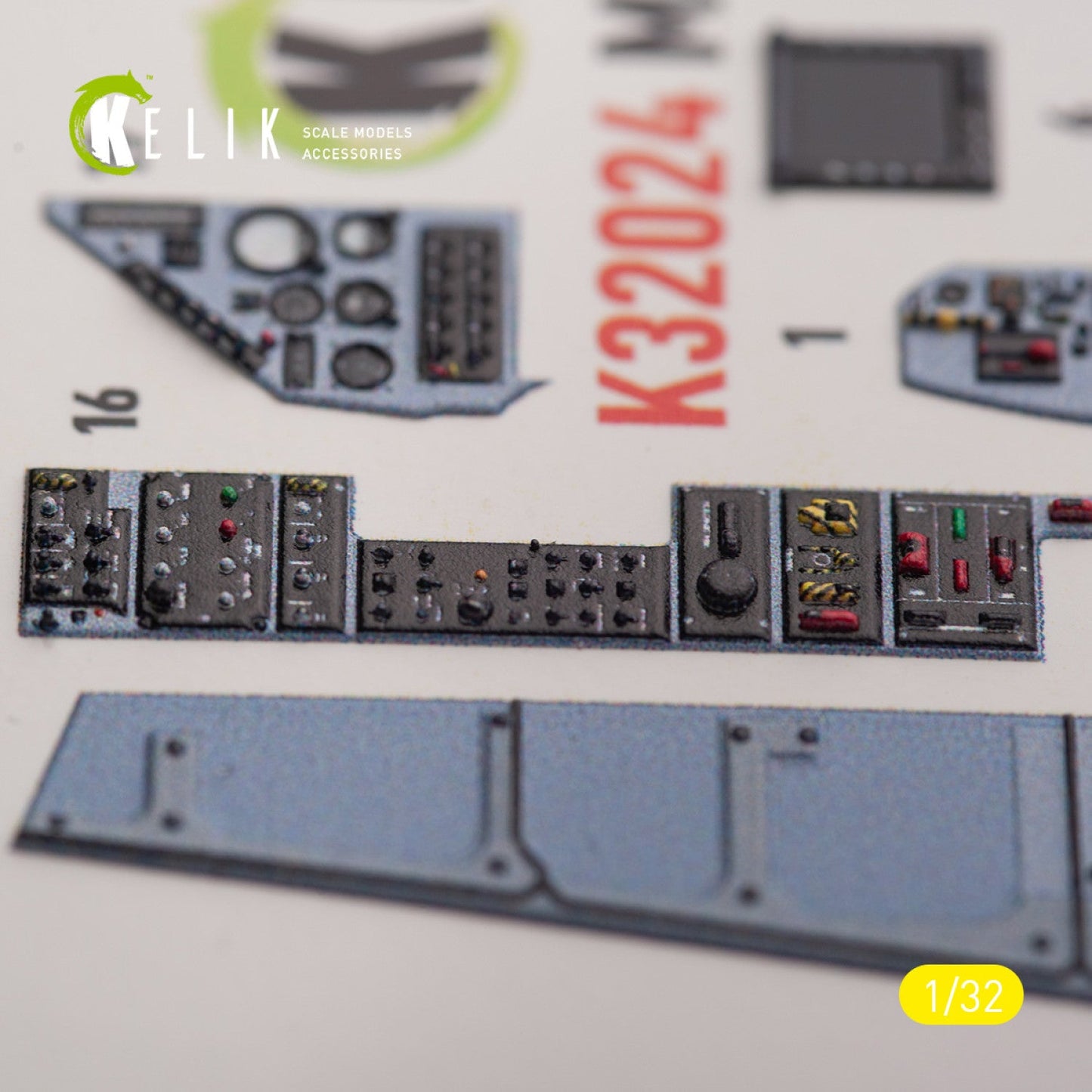 Kelik 1:32 Mirage 2000C - interior 3D decals for Kitty Hawk/Zimi models kit Reskit