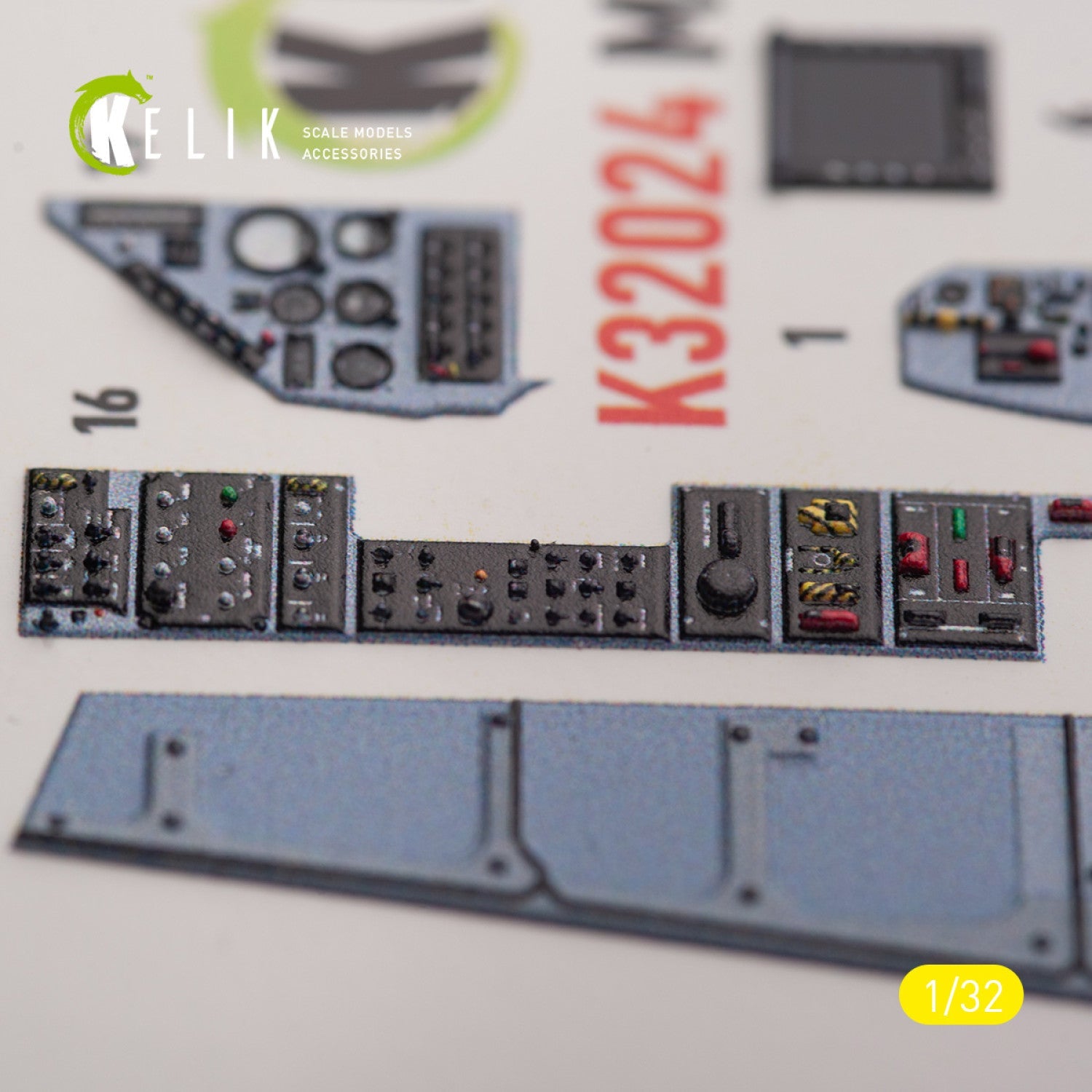 Kelik 1:32 Mirage 2000C - interior 3D decals for Kitty Hawk/Zimi models kit Reskit