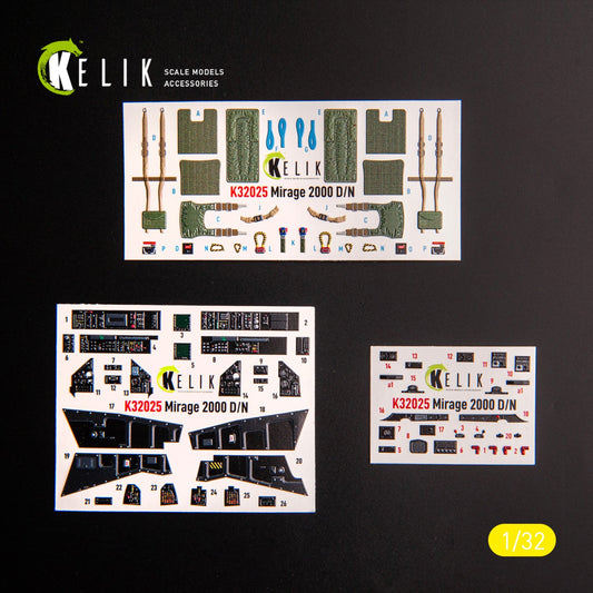 Kelik 1:32 Mirage 2000D/N - interior 3D decals for Kitty Hawk/Zimi models kit Reskit