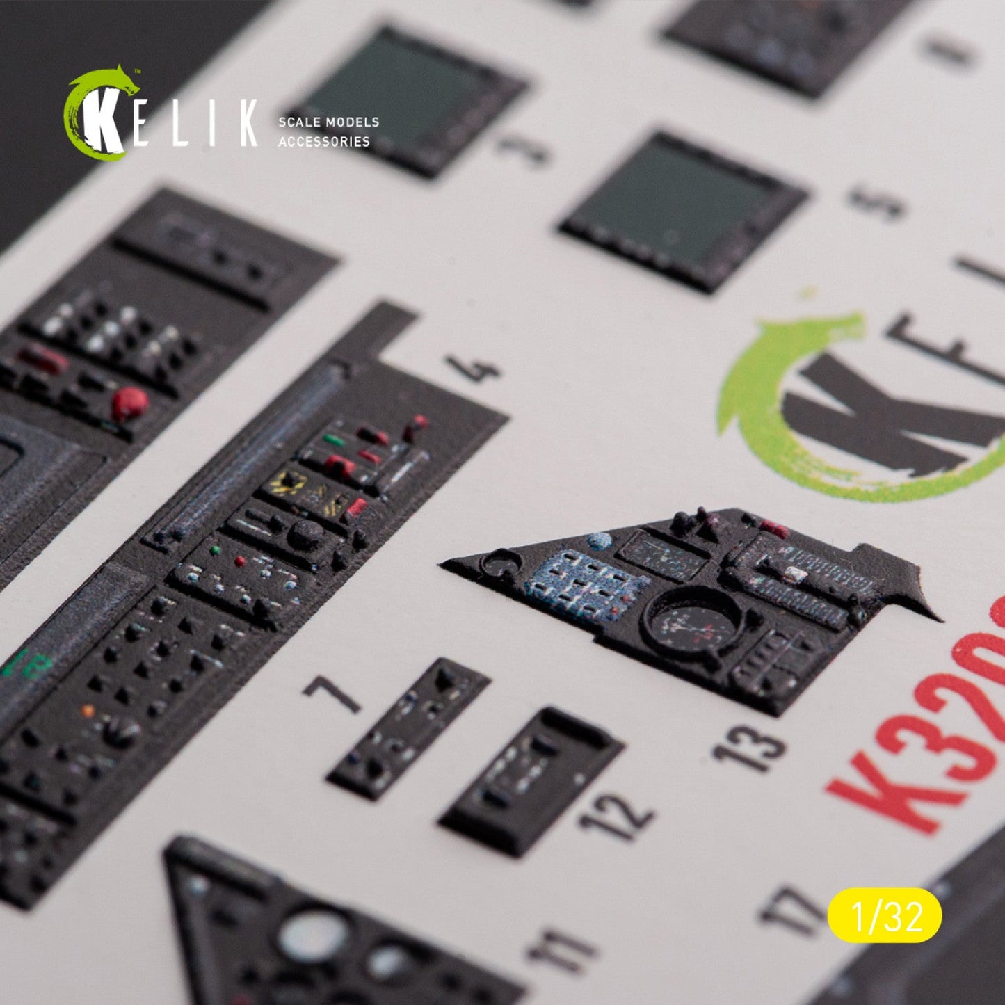 Kelik 1:32 Mirage 2000D/N - interior 3D decals for Kitty Hawk/Zimi models kit Reskit