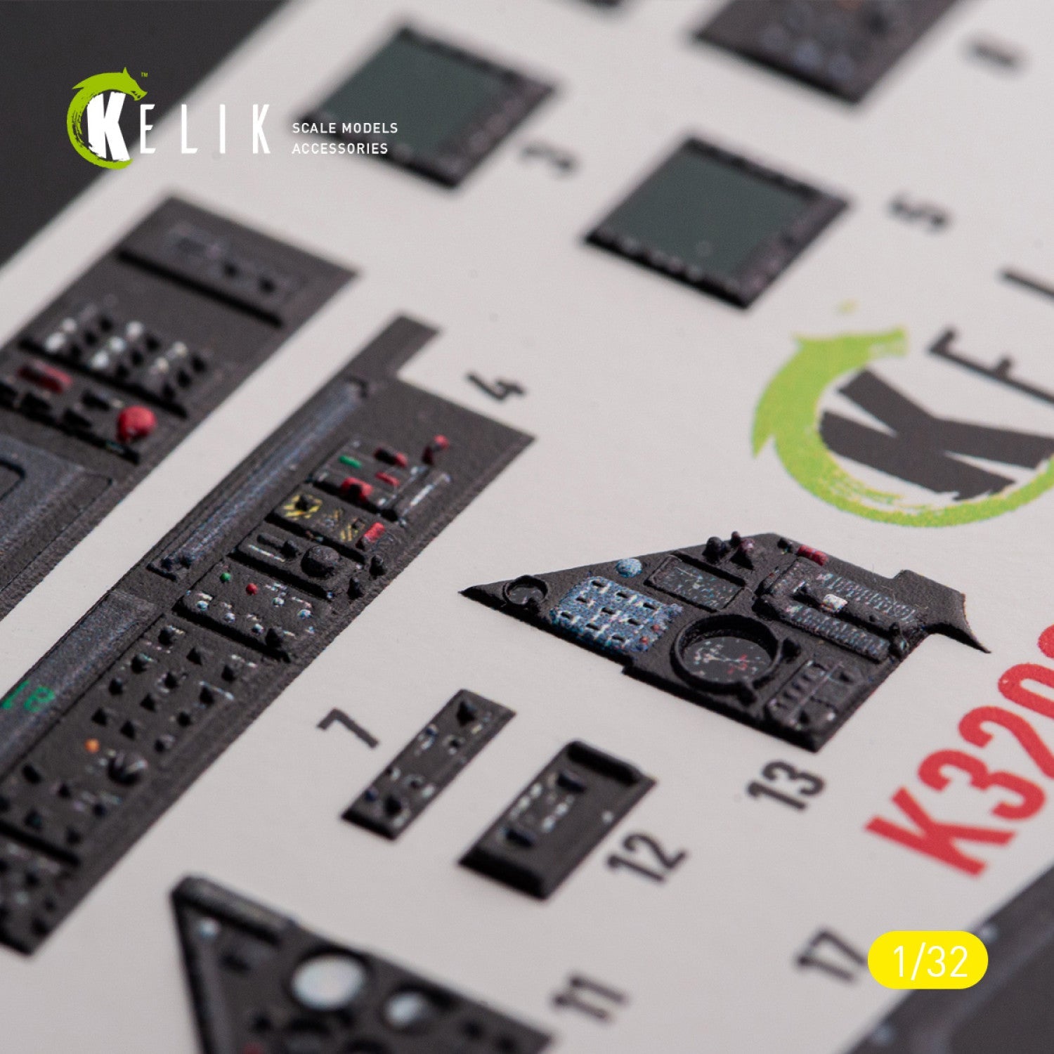 Kelik 1:32 Mirage 2000D/N - interior 3D decals for Kitty Hawk/Zimi models kit Reskit
