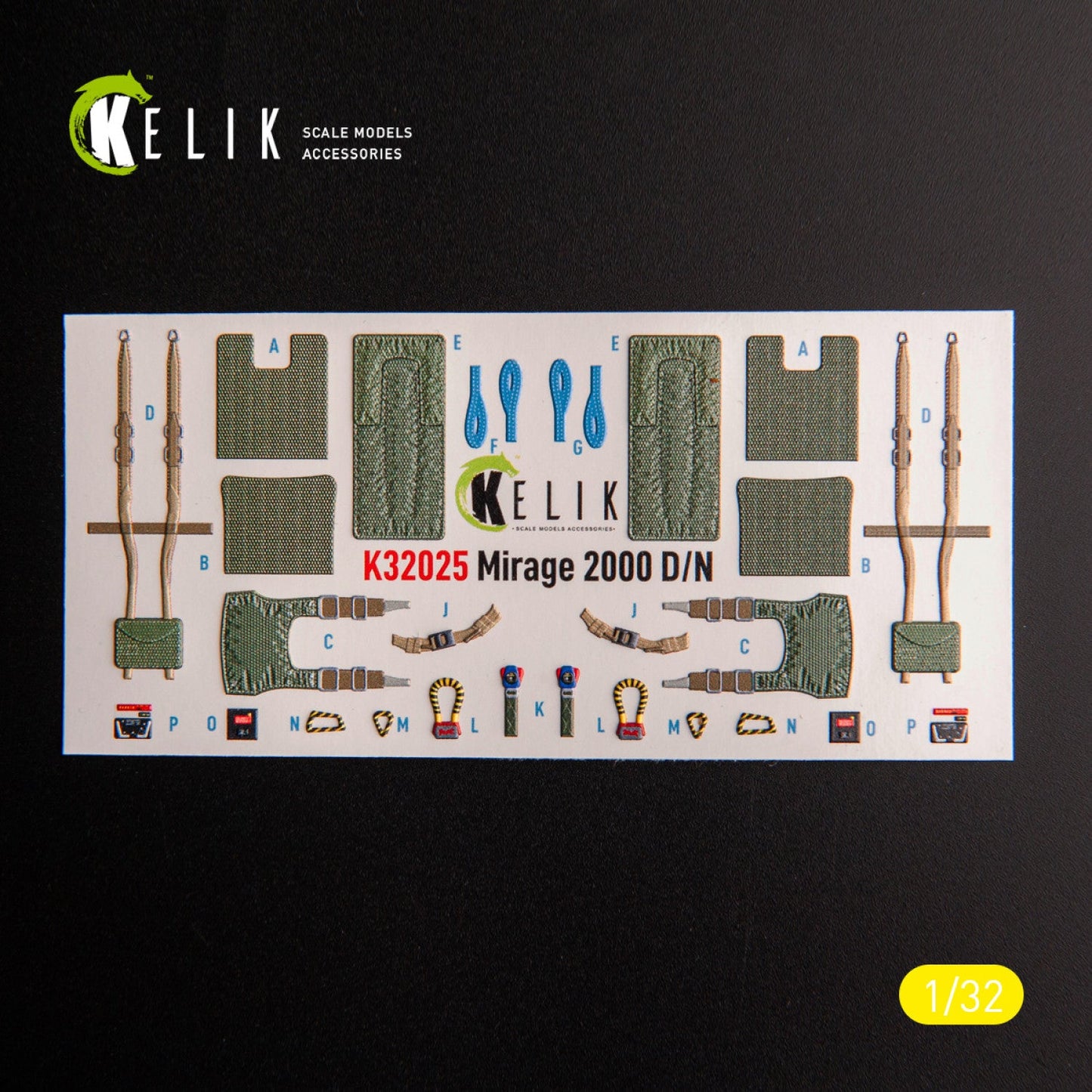 Kelik 1:32 Mirage 2000D/N - interior 3D decals for Kitty Hawk/Zimi models kit Reskit