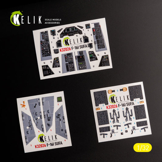 Kelik 1:32 F-16I "Sufa" - interior 3D decals for Academy kit Reskit