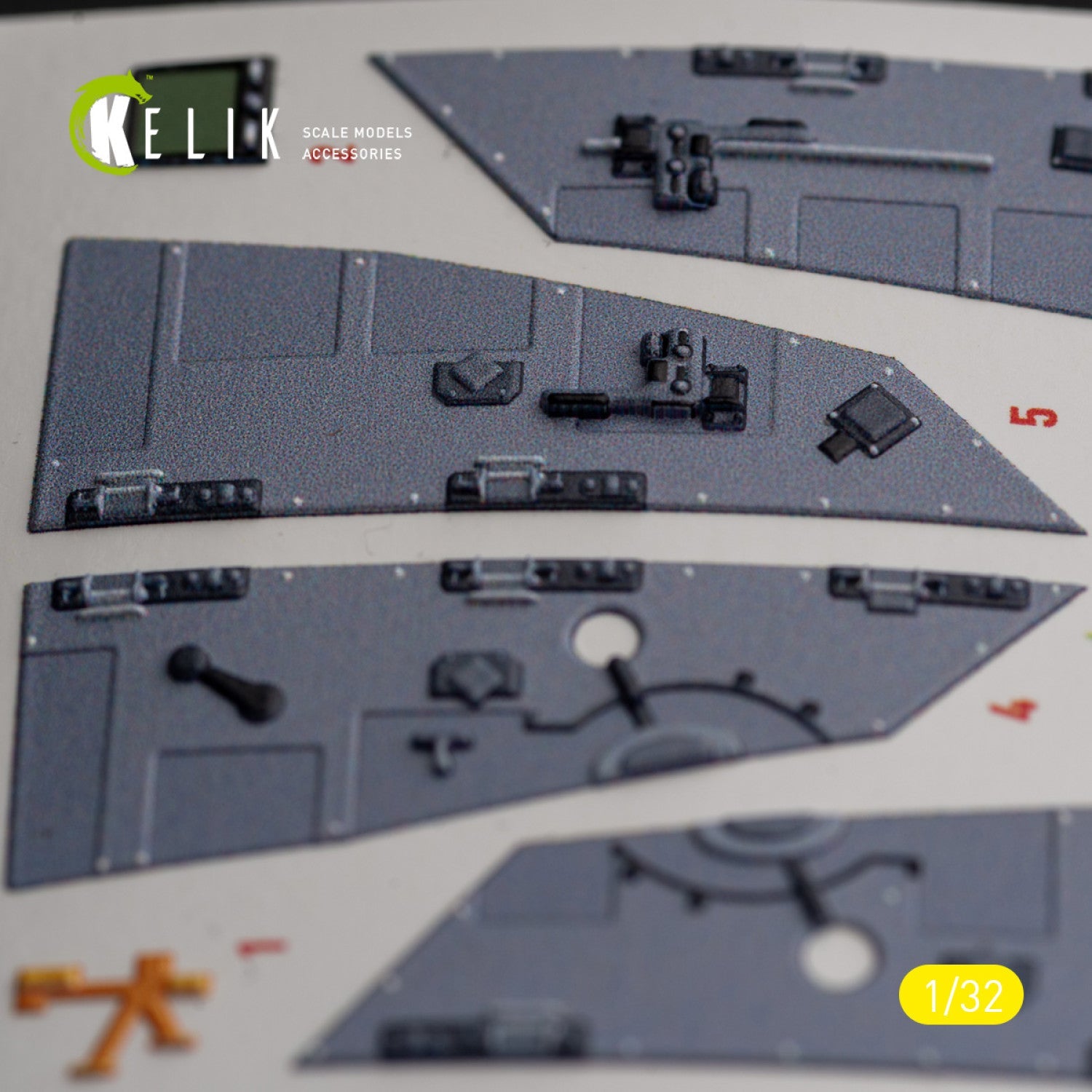 Kelik 1:32 F-16I "Sufa" - interior 3D decals for Academy kit Reskit