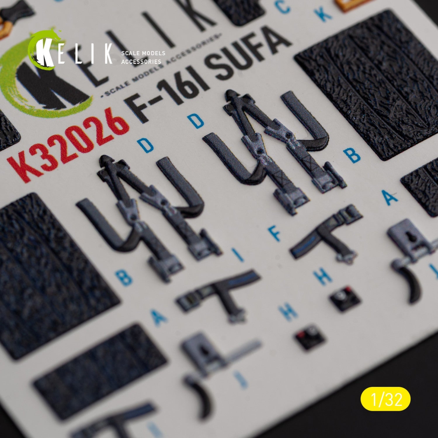 Kelik 1:32 F-16I "Sufa" - interior 3D decals for Academy kit Reskit
