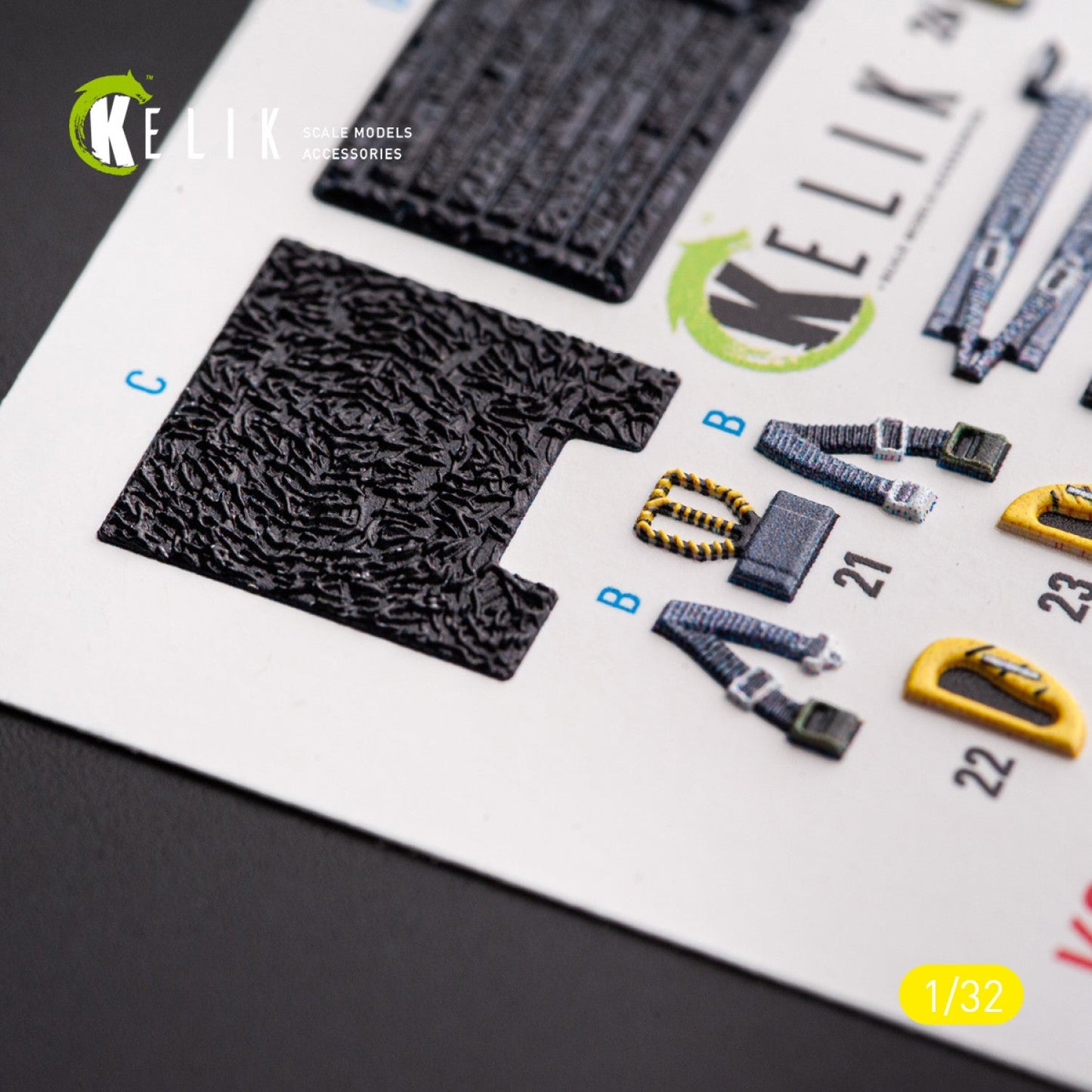 Kelik 1:32 F-117A - Type 1 interior 3D decals for Trumpeter kit Reskit