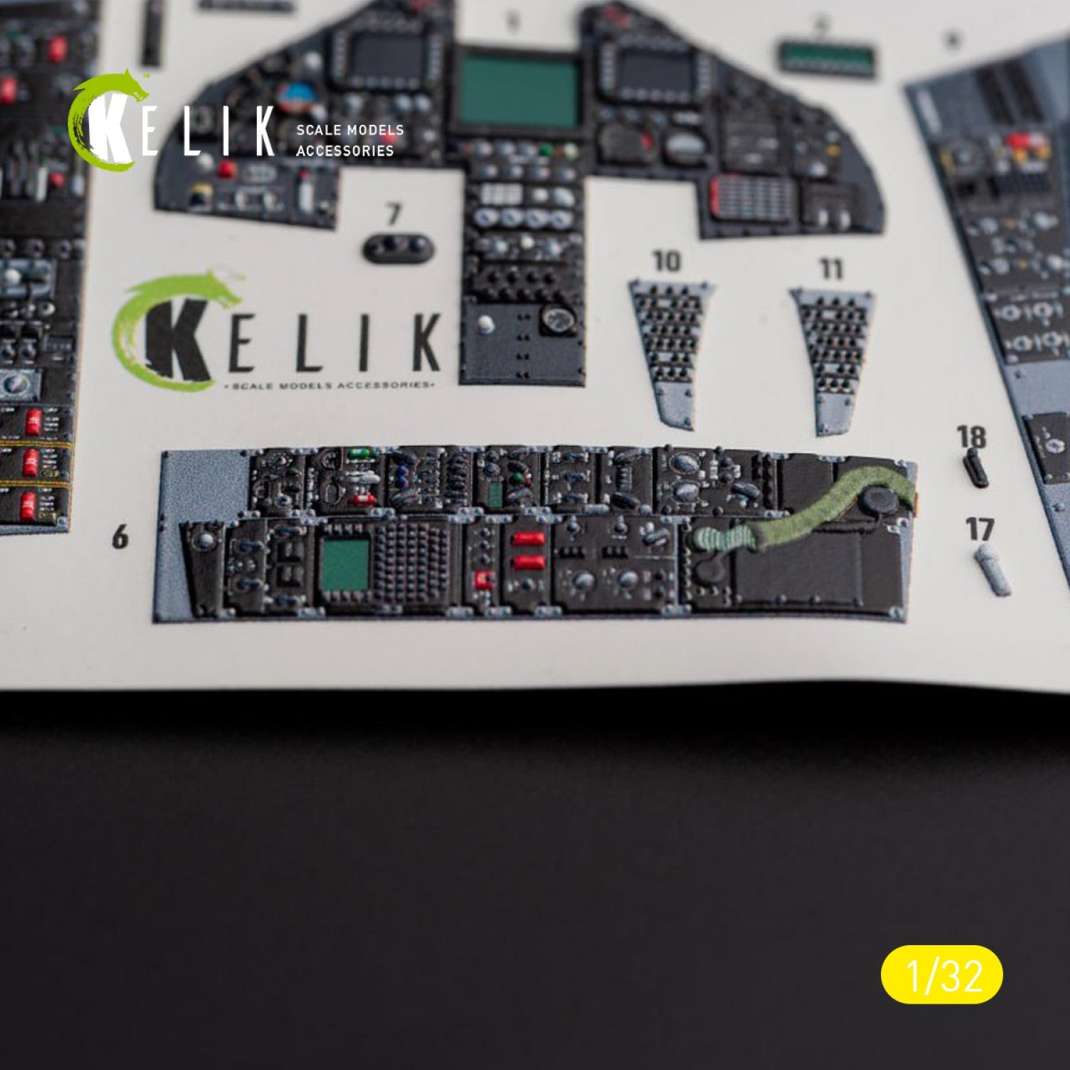 Kelik 1:32 F-117A - Type 2 interior 3D decals for Trumpeter kit Reskit