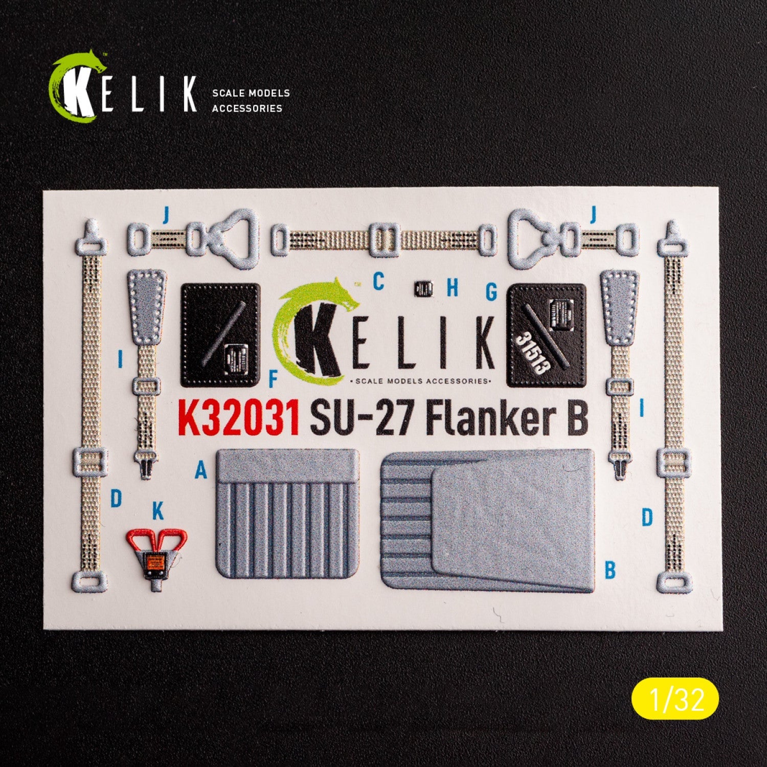 Kelik 1:32 SU-27 - interior 3D decals for Trumpeter kit Reskit