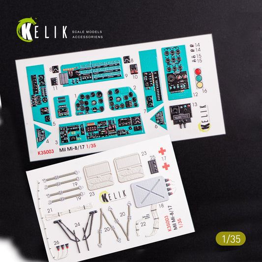 Kelik 1:35 MI-8MT/MI-17 interior 3D decals for Trumpeter kit Reskit