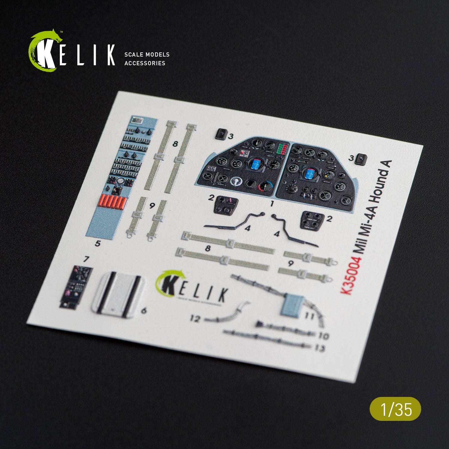 Kelik 1:35 MI-4 interior 3D decals for Trumpeter kit Reskit