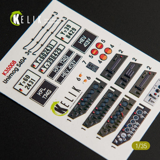 Kelik 1:35 Unimog 404 interior 3D decals for ICM kit Reskit