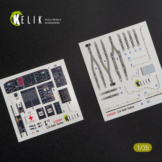 Kelik 1:35 CH-54A "Tarhe" interior 3D decals for ICM kit Reskit